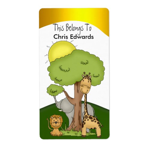 Bookplate Labels School Teens Kids Jungle