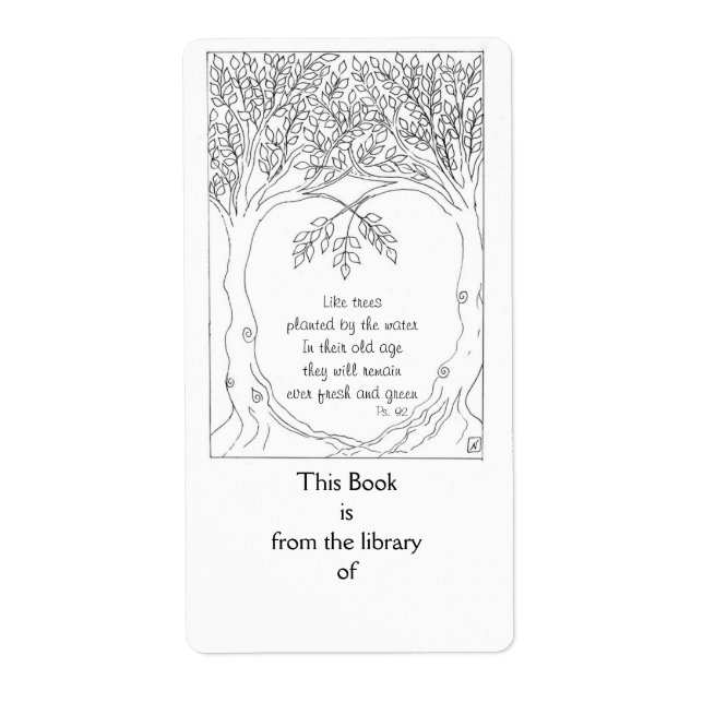 Bookplate: Psalm 92 Label (Front)