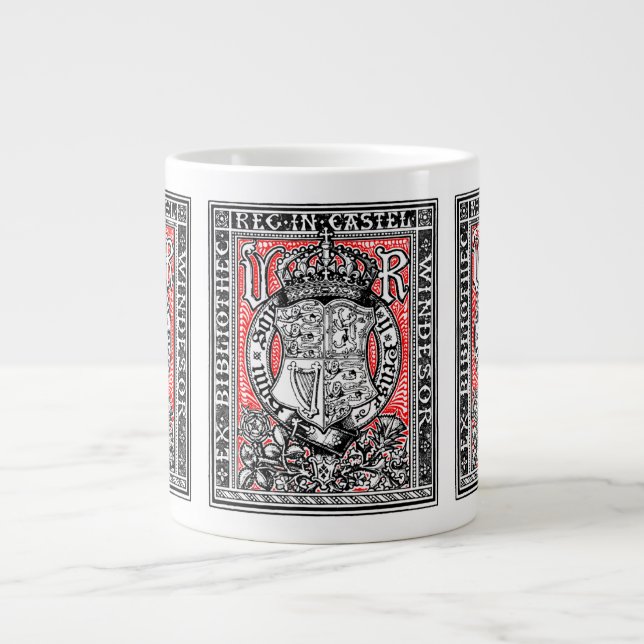 Bookplate Queen Victoria at Windsor Castle Giant Coffee Mug (Front)