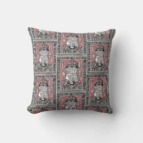 Bookplate Queen Victoria at Windsor Castle Throw Pillow