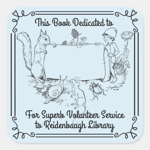 Bookplate Sticker Library Volunteers School Name