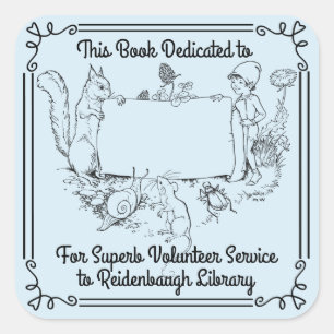 Bookplate Sticker Library Volunteers. School Name