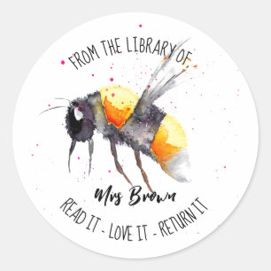 Bookplate stickers, Custom Teacher BEE Stickers