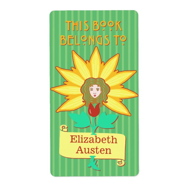 Bookplate This Book Belongs to Art Nouveau Flower (Front)