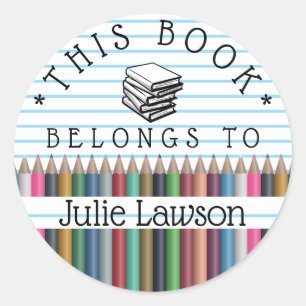 Bookplate This Book Belongs To Pencils Books Name