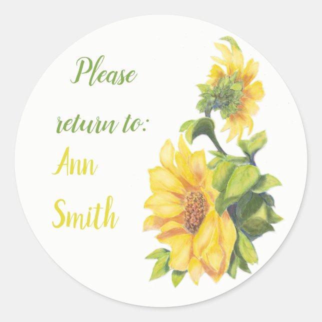 Bookplate to Customize Sunflower Garden flower (Front)