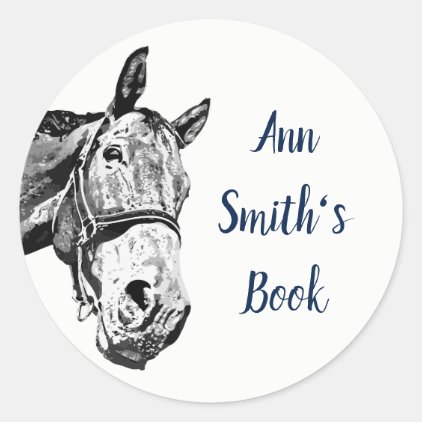 Bookplate to Customize Vintage Look Horse Fun
