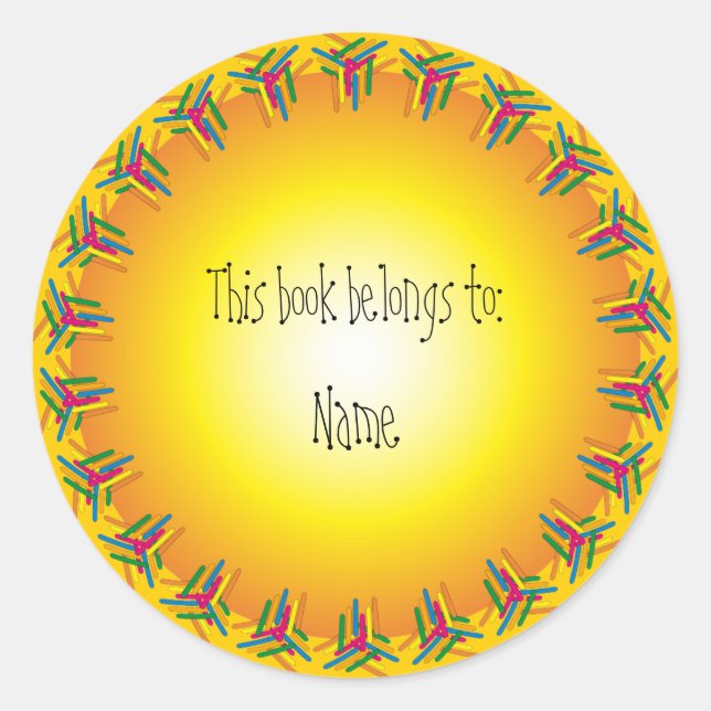 Bookplate with colorful border (Front)