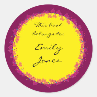 Bookplate with cute hearts