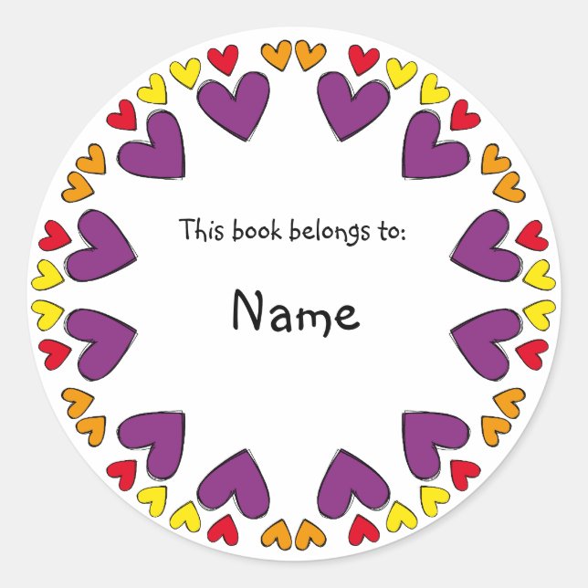 Bookplate with cutehearts (Front)