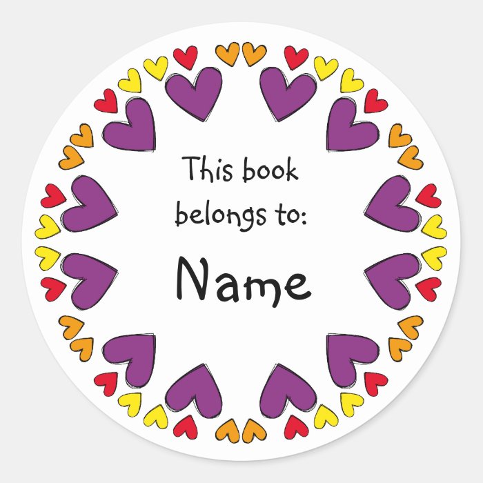 Bookplate with cutehearts stickers