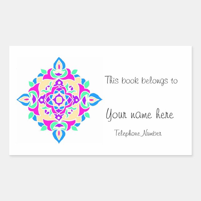 Bookplate with Rangoli Pattern (Front)