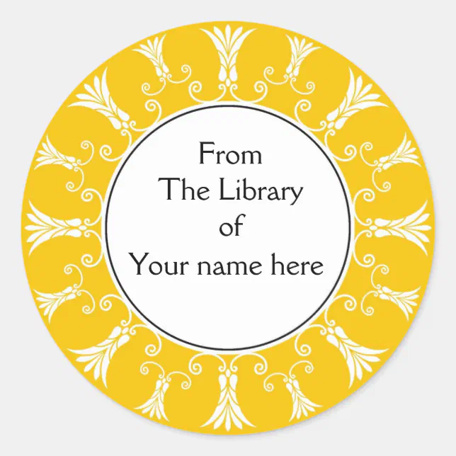Bookplate - Yellow Flourish Flowers | Zazzle