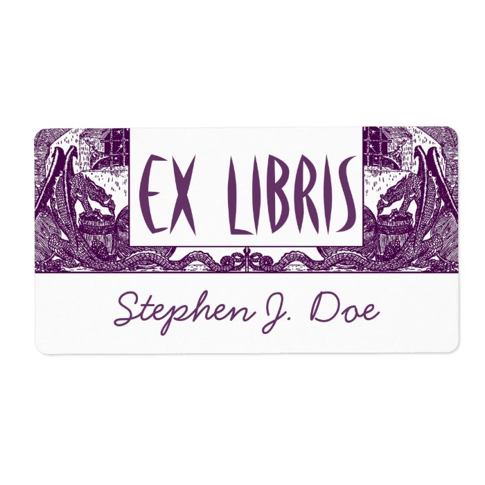 Bookplates Dragons in Dungeon Bookend EX LIBRIS Personalized Shipping Labels