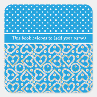 Bookplates to Personalize: Polkas, Daisies, Blue