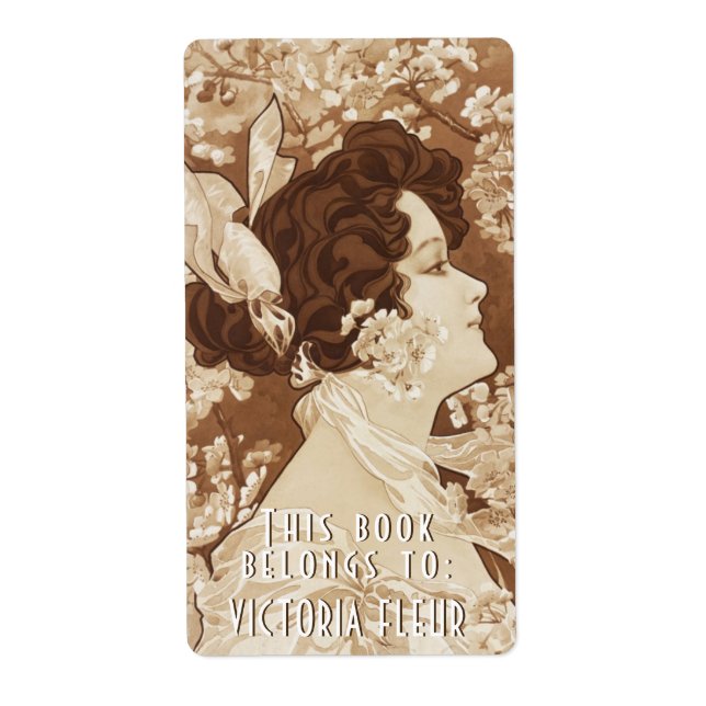 Bookplates Vintage Victorian Lady Personalized (Front)