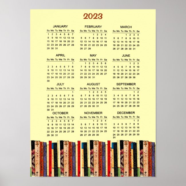 Books Abstract 2023 Calendar Poster