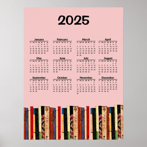 Books Abstract 2025  Calendar Poster