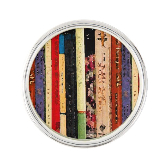 Books Abstract Lapel Pin (Front)