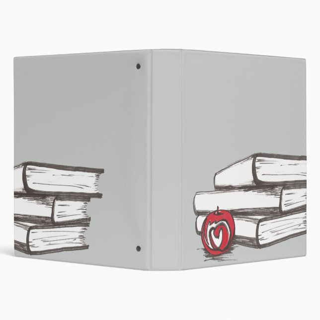 Books + An Apple | Binder | Customizable (Background)