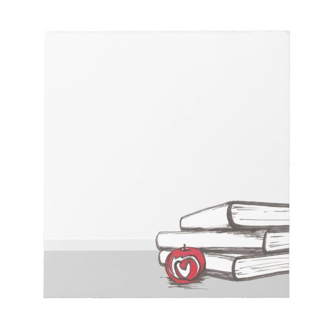 Books + An Apple | Customizable Notepad (Front)