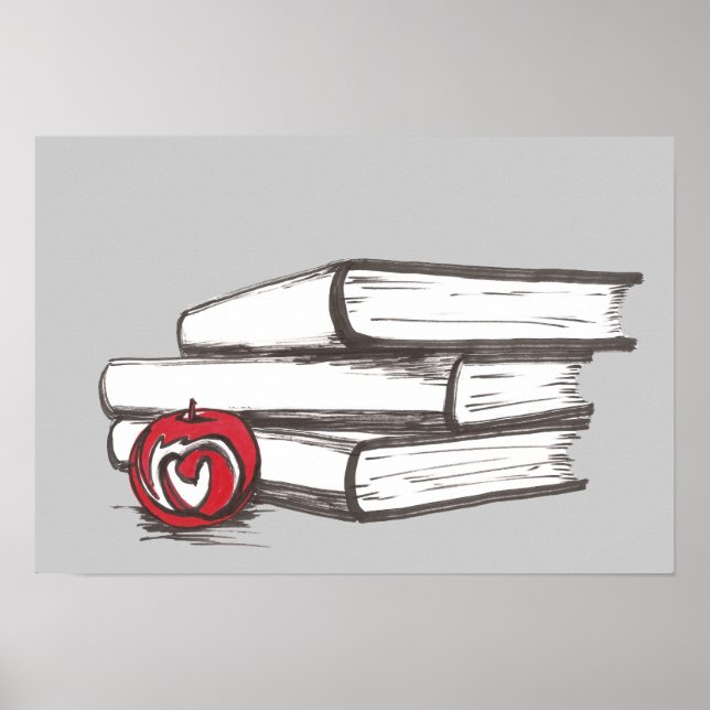Books + An Apple Poster | Customizable (Front)