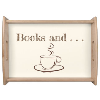 Books and a cuppa pillow serving tray