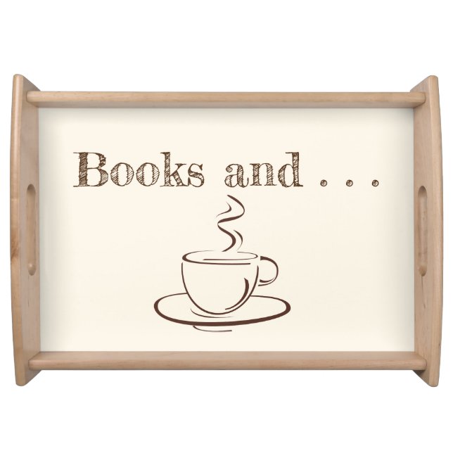 Books and a cuppa pillow serving tray (Front)