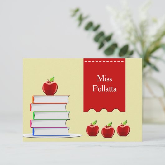 Books and Apples Card (Standing Front)