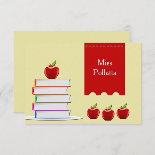 Books and Apples Card (Front/Back)