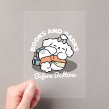Books and Barks – Cute Sleepy Dog Reading Design