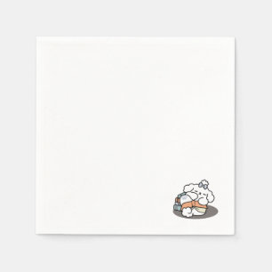 Books and Barks – Cute Sleepy Dog Reading Design Napkins