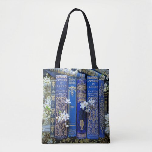 Books and Blossoms Tote Bag