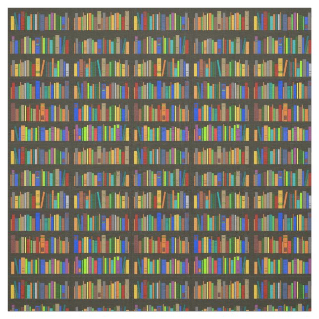 Books and Bookshelves Design Fabric (Swatch)