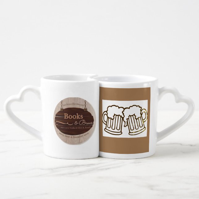 Books and Brews Interlocking Mugs (Back Nesting)