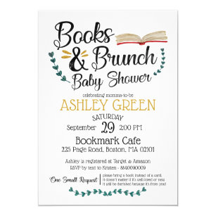 Brunch Baby Shower Invitations Zazzle Books And Brunch Baby Shower Invitation