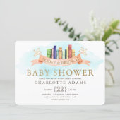 Books and Brunch Baby Shower Invitation (Standing Front)