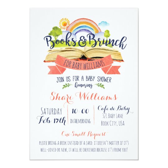 Books And Brunch Baby Shower Invitation Zazzle Com