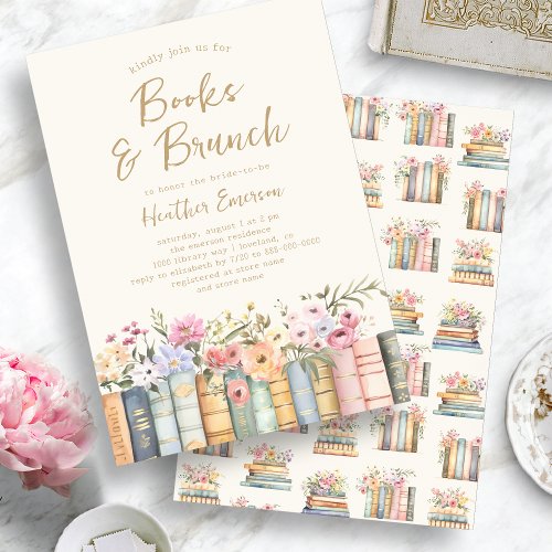 Books and Brunch Bridal Shower Invitation