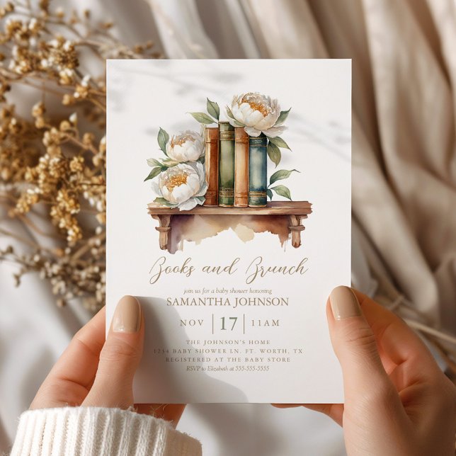 Books and Brunch Cozy Baby Shower Invitation (Creator Uploaded)