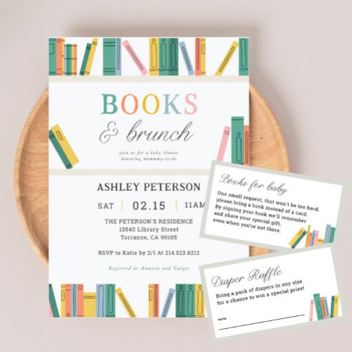 Books and Brunch Storybook Baby Shower Invitation