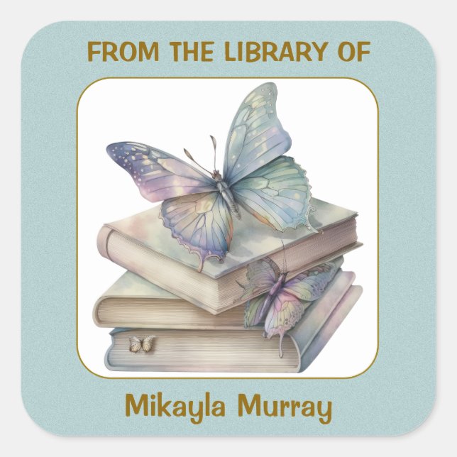 Books and Butterflies Bookplate (Front)