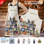 Books and Cat Lovers Hygge Birthday Retirement   Apron