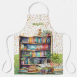 Books and Cat Lovers Hygge Birthday Retirement   Apron