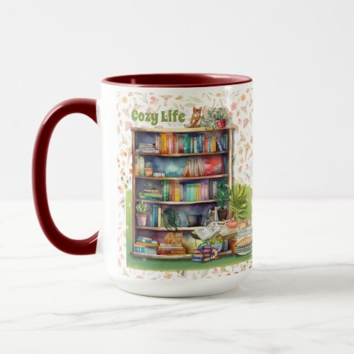 Books and Cat Lovers Hygge Birthday Retirement   Mug