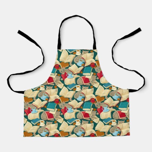 Books and cats apron
