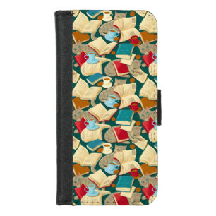 Books and cats iPhone 8/7 wallet case
