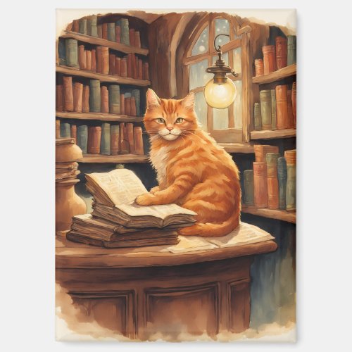 books and cats magnet