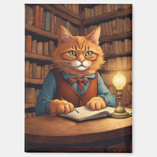 books and cats magnet