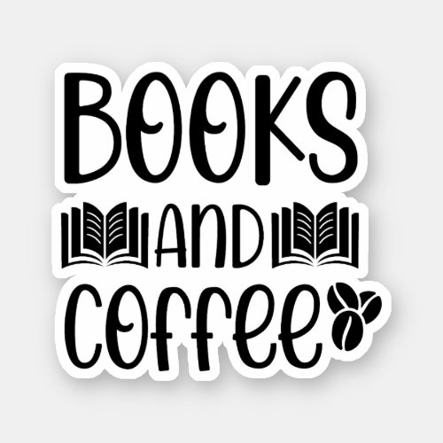 Books and Coffe Sticker